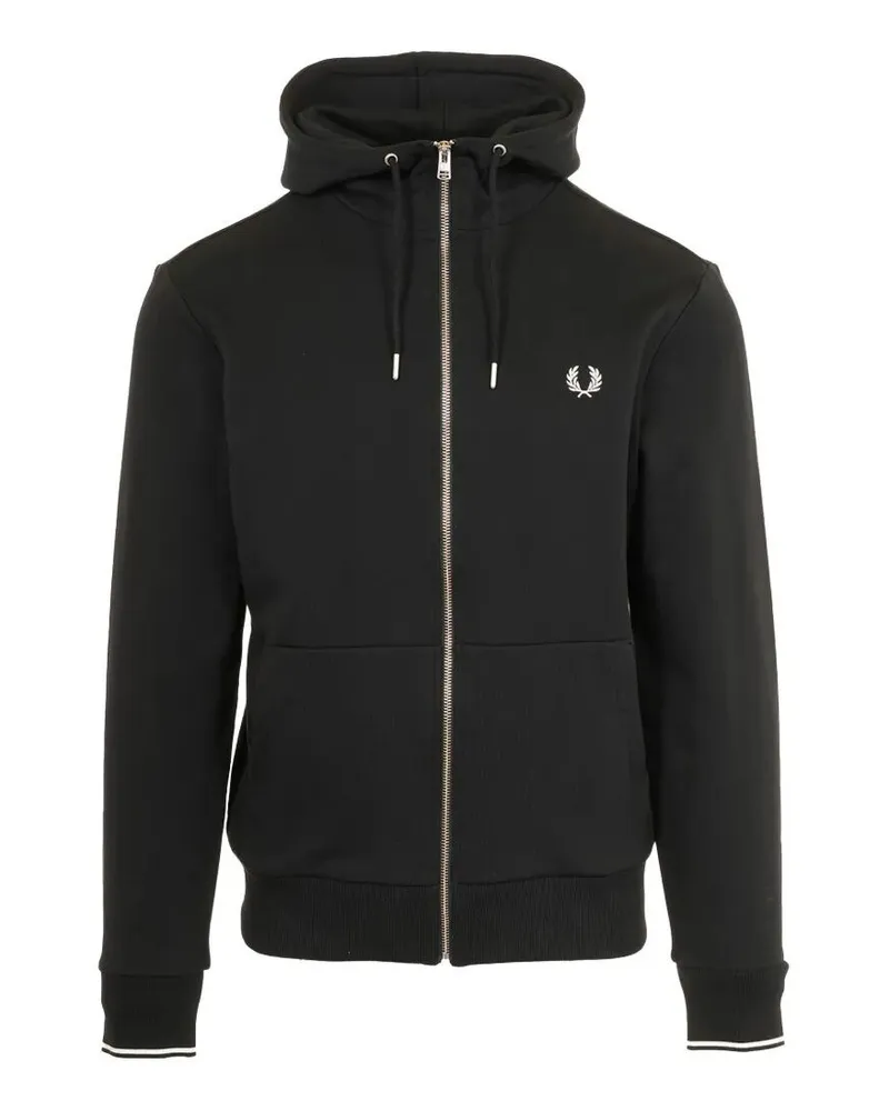 Fred Perry Fred Perry" Hooded Zip Through Sweatshirt Black