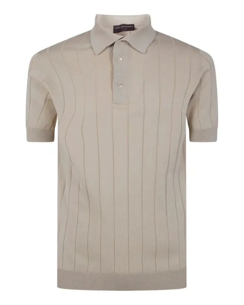 Filippo de Laurentiis Rib Short Sleeves Polo Shirt Beige