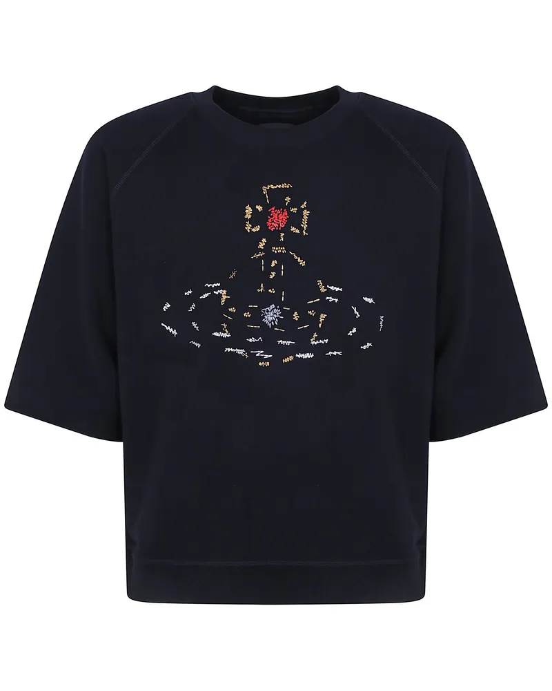 Vivienne Westwood Sweatshirt Stitch Orb Raglan Black