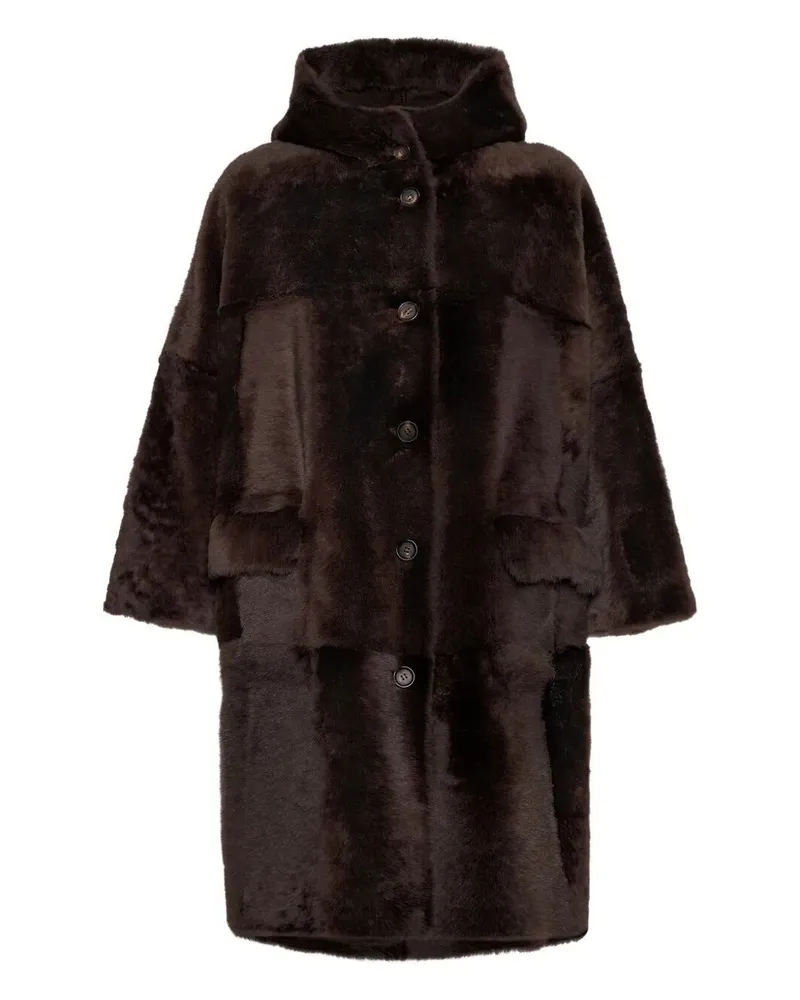 Brunello Cucinelli Fur Overcoat Brown
