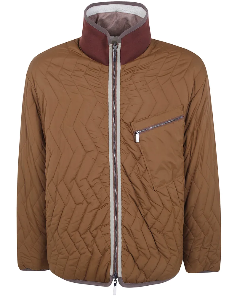 Emporio Armani Bomber Jacket Full Zip Brown
