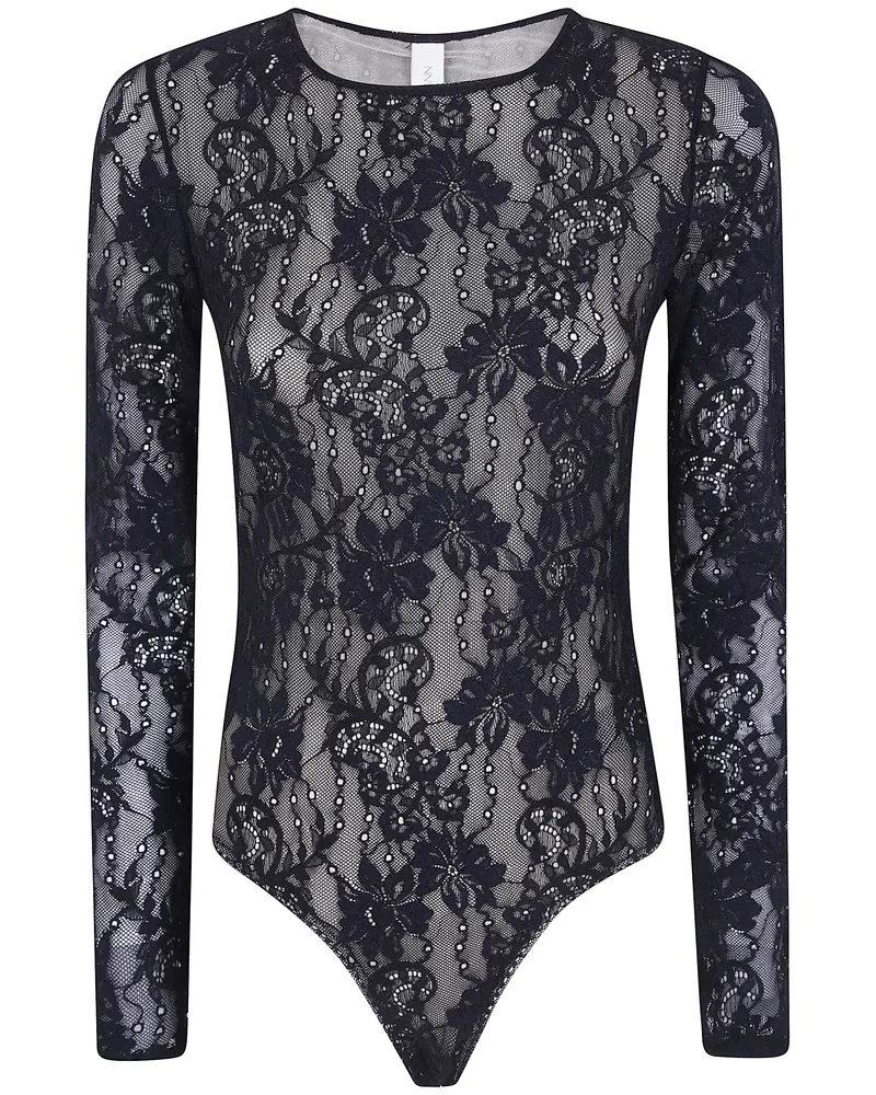 Zimmermann Bodysuit Long Sleeve "Lace Black