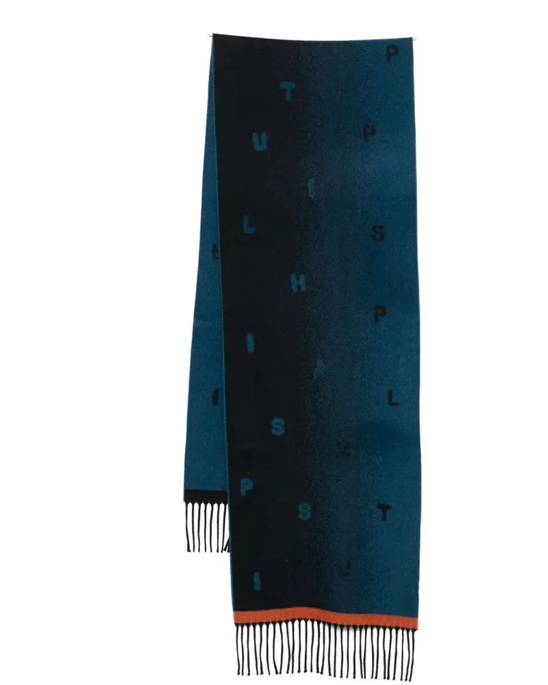 Paul Smith Men Scarf Stack Logo Blue