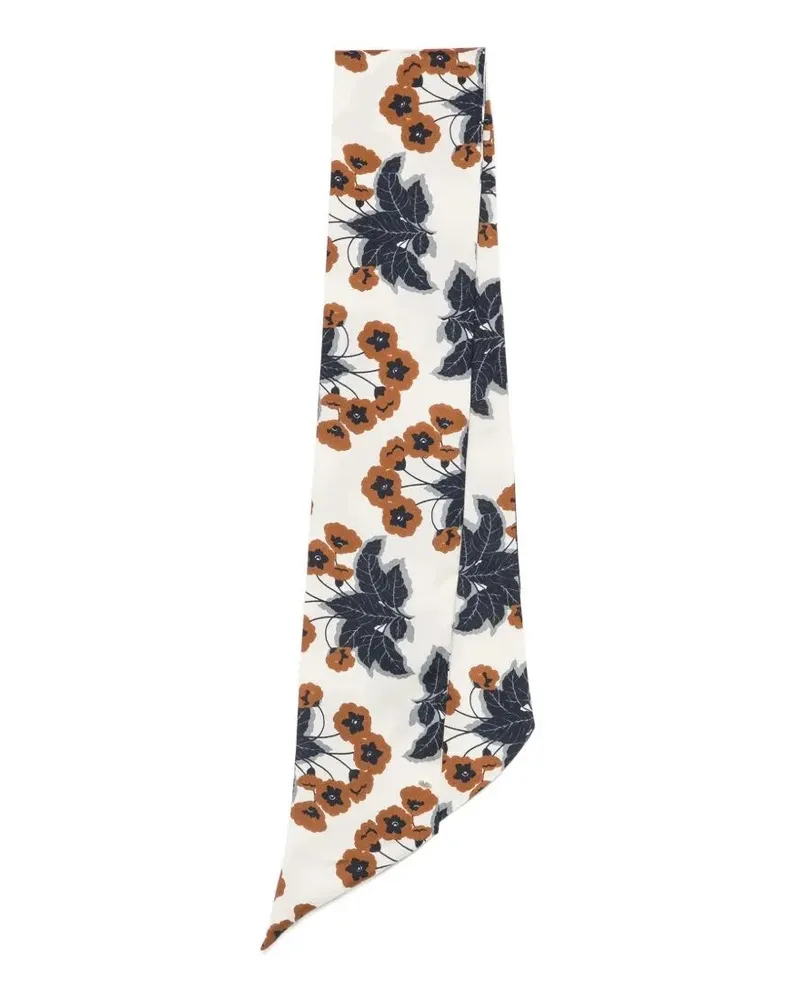Laura Urbinati Scarf Flower Print "Flower Print Scarf Gray