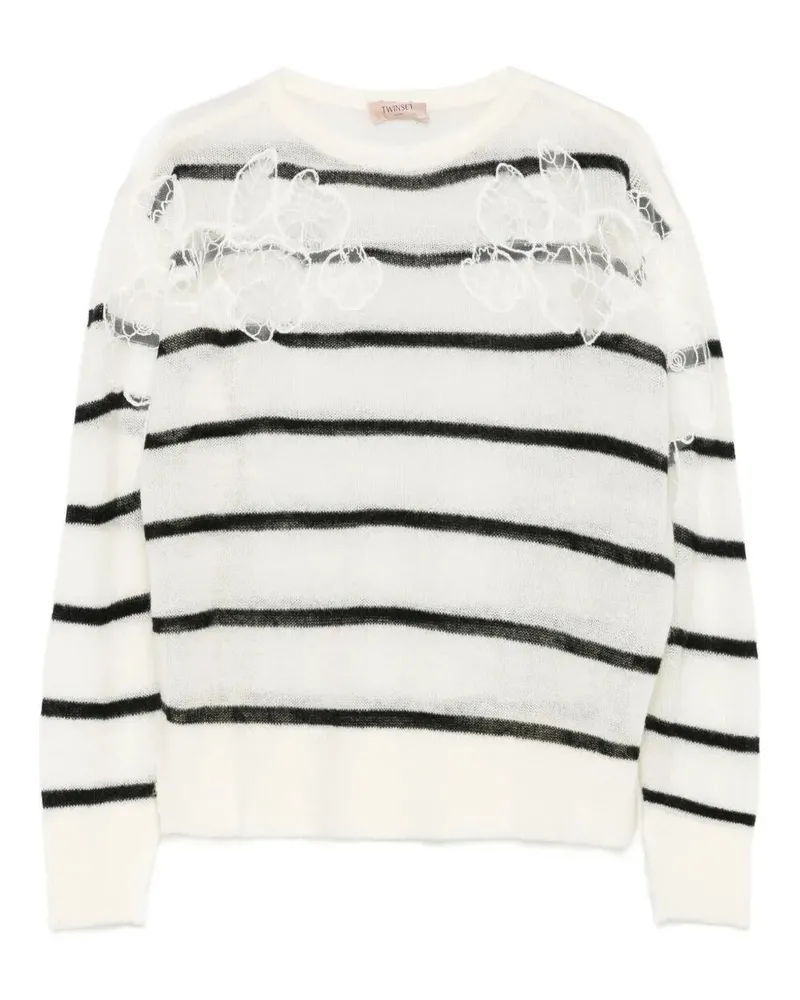 Twin-Set Striped Sweater White