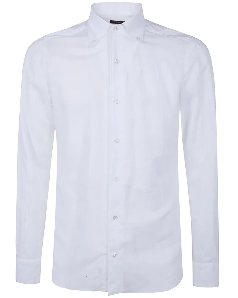 BARBA Classic Cotton & Linen Shirt White