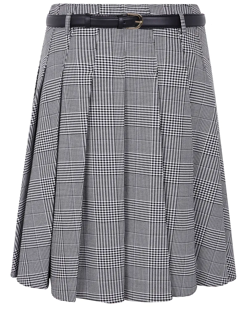 Self-Portrait Prince Of Wales Check Pleated Midi Skirt Multi