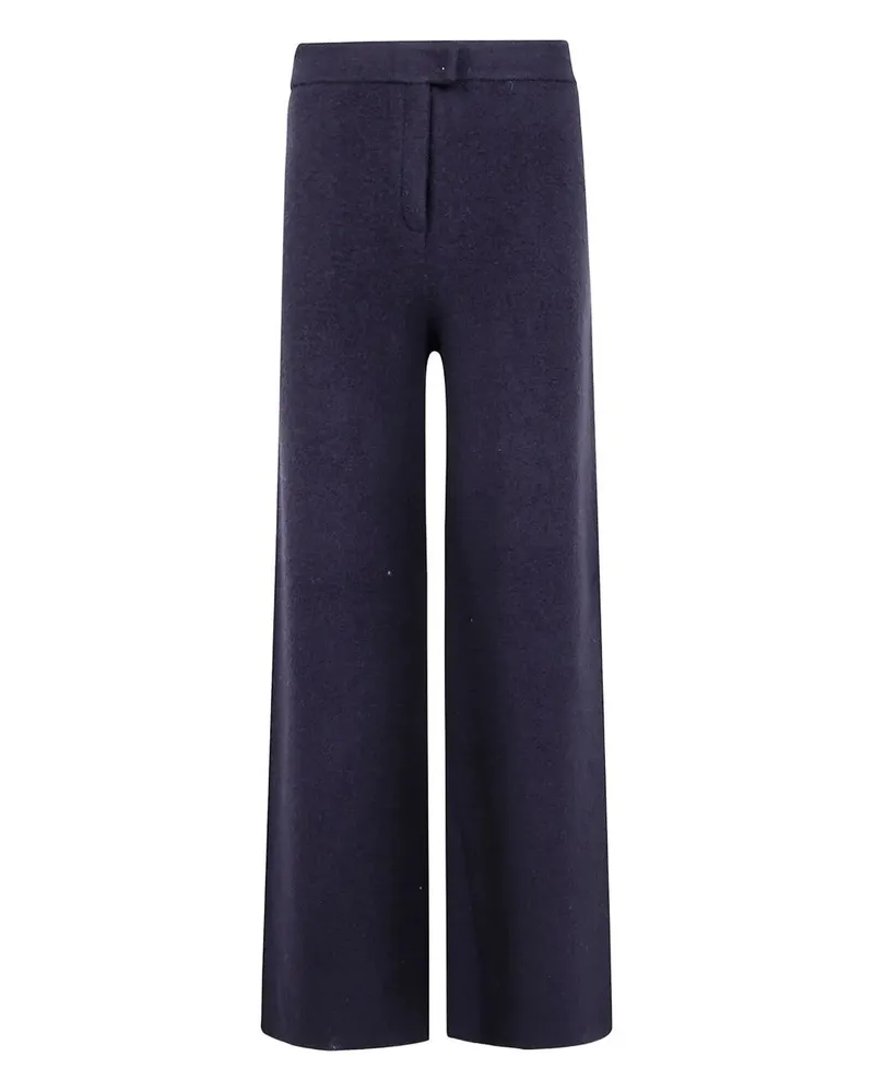 Blumarine Knit Trousers Jacquard Blue