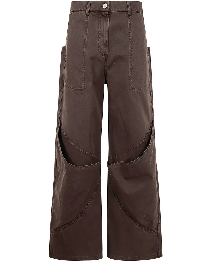ATTICO Gabardine Long Pant By The Attico Brown