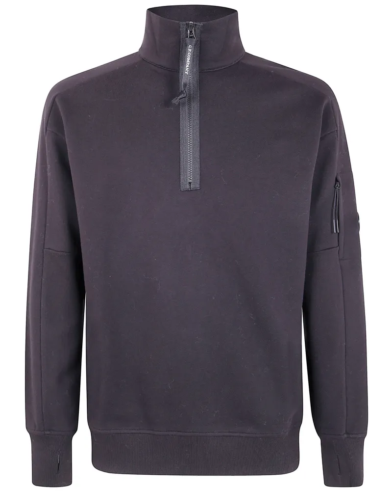 C.P. Company C. P. COMPANY Sweatshirts Polo Collar In Diagonal Raised Fleece Black