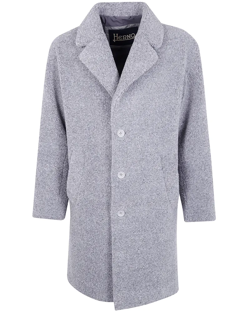 Herno Mohair Wool Singlebreast Coat Gray