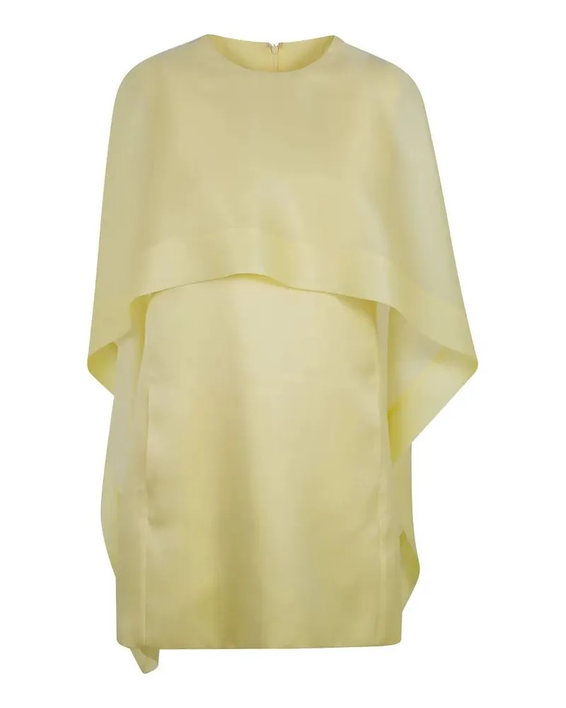 Alberta Ferretti Mini Cape Dress Yellow