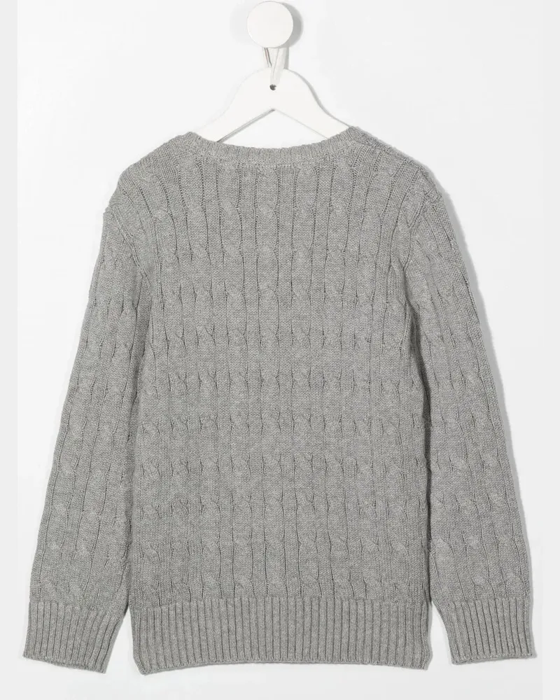 Ralph Lauren Ls Cable Cn Tops Sweater Gray