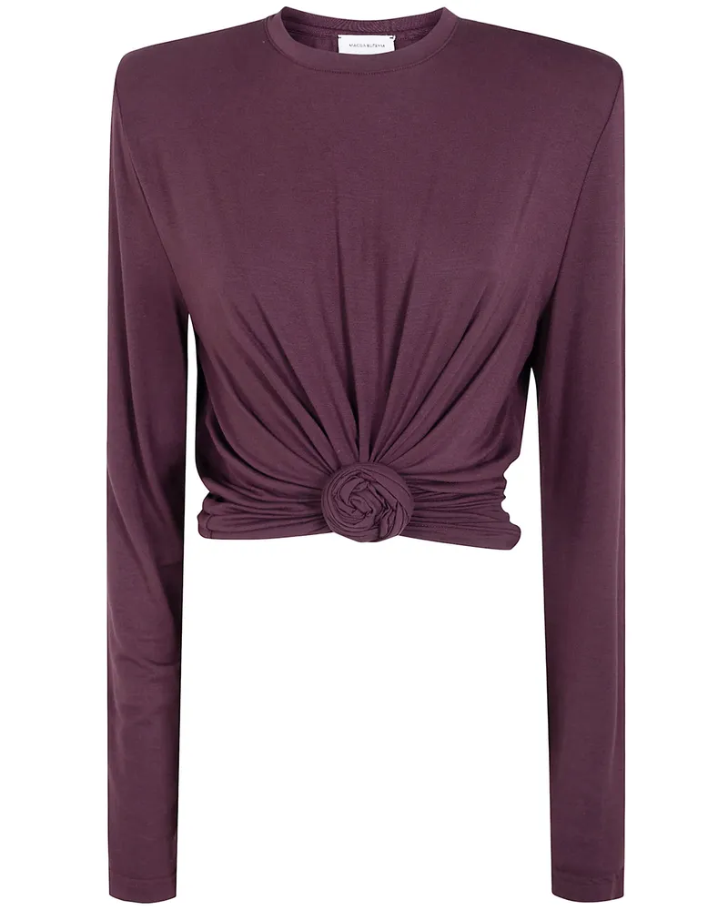 Magda Butrym Twist Long Sleeves Top Brown