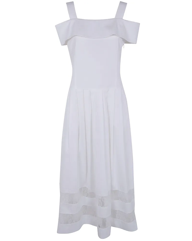 Blumarine Lace Cotton Dress White