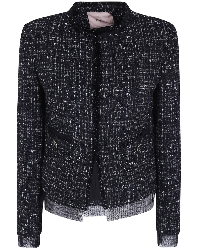 Twin-Set Short Bouclé Jacket Black