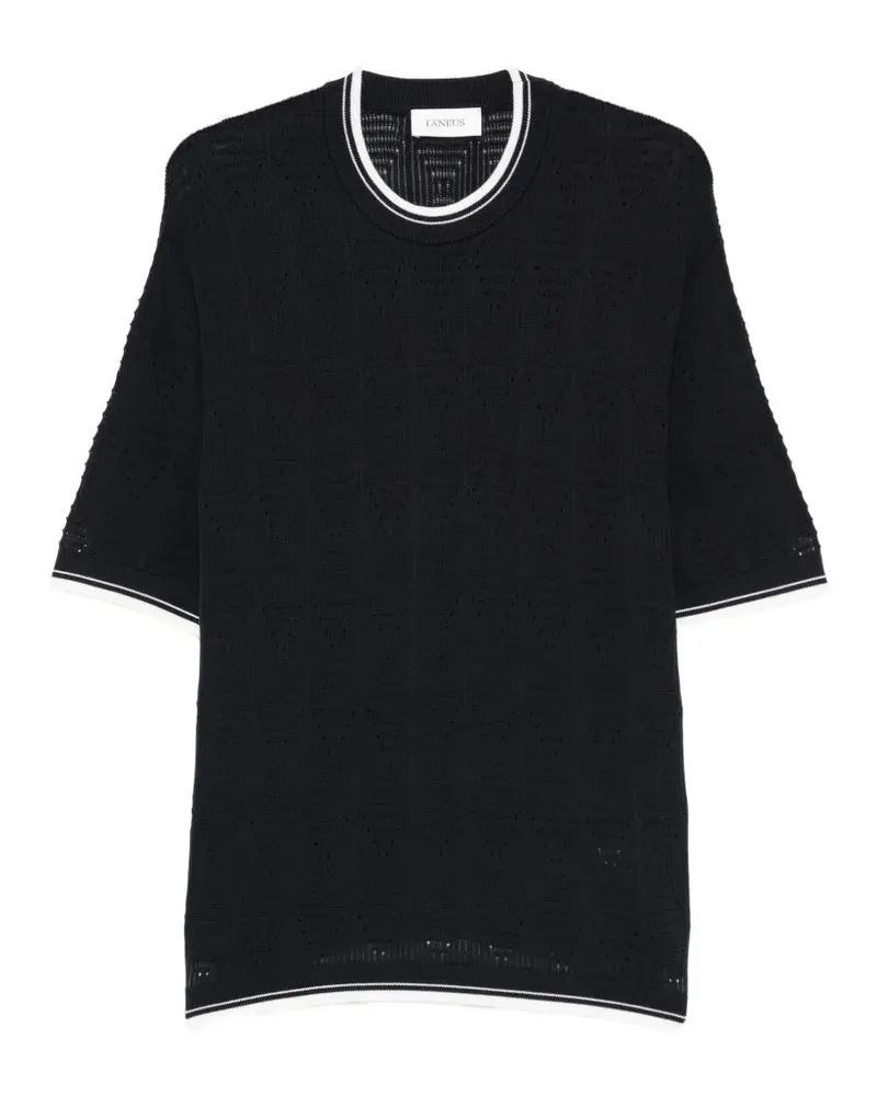 Laneus Knitted T-Shirt Man Blue