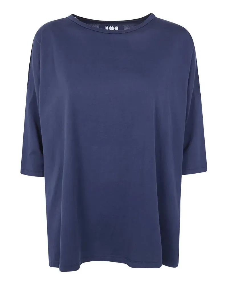 LABO.ART LABO. ART Franca Jap Cotton Round Neck Sweater Blue