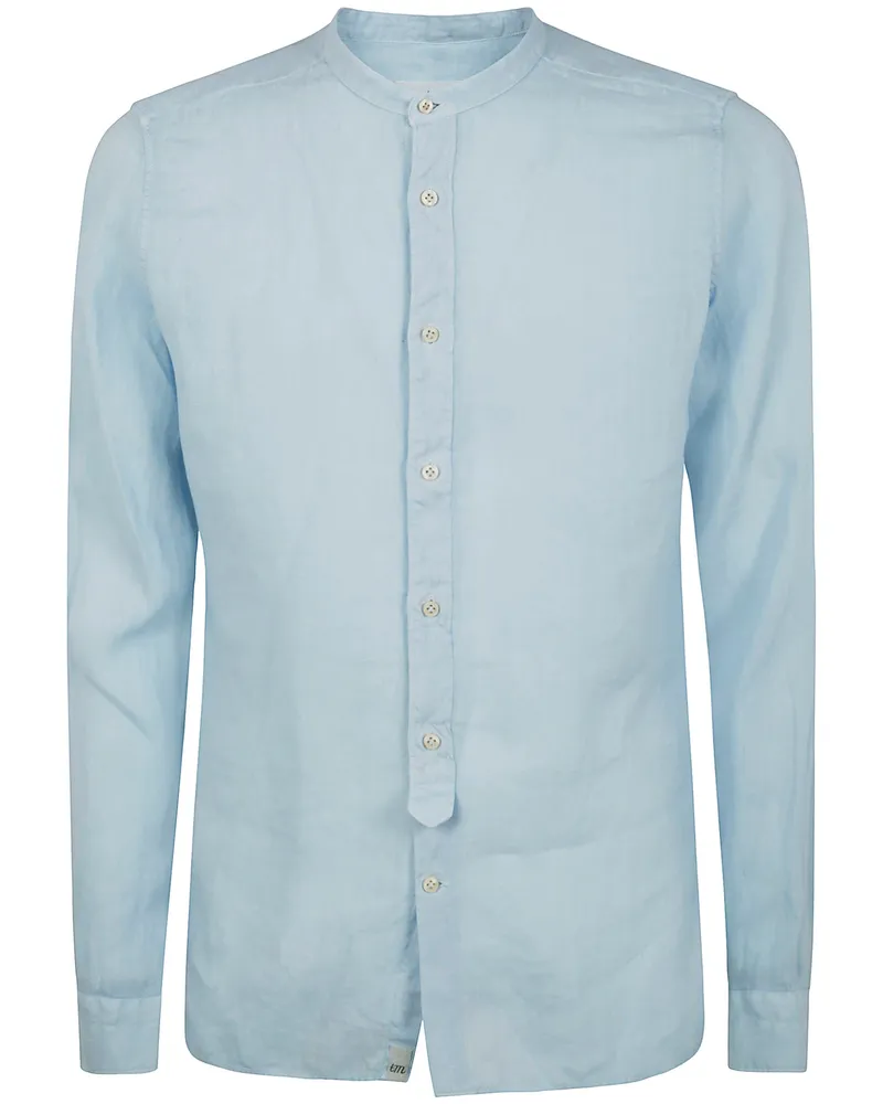 Tintoria Mattei Guru Neck Linen Shirt Blue