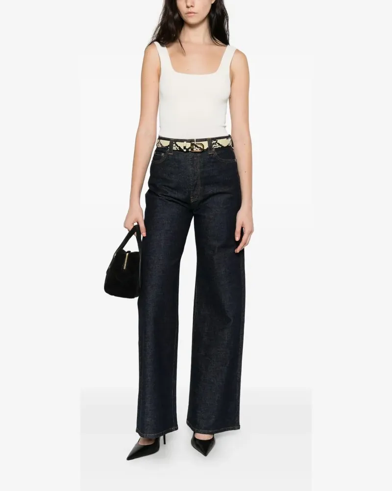 KHAITE Dane" Flared Leg Jeans Black