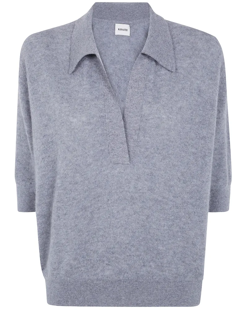 KHAITE Sweater Polo "Shrunken Jo Gray