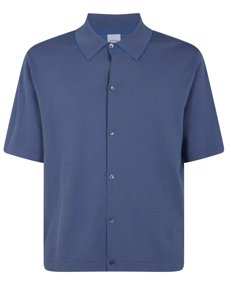 Paul Smith Mens Knitted Short Sleeves Shirt Blue