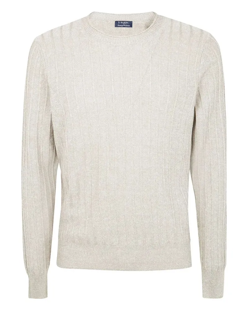 BARBA Long Sleeves Round Neck Sweater Beige