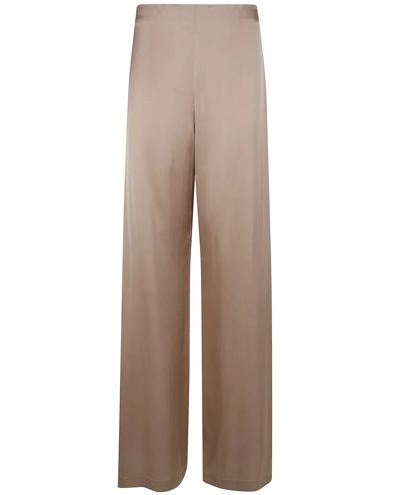 Blumarine Satin Long Trousers Beige
