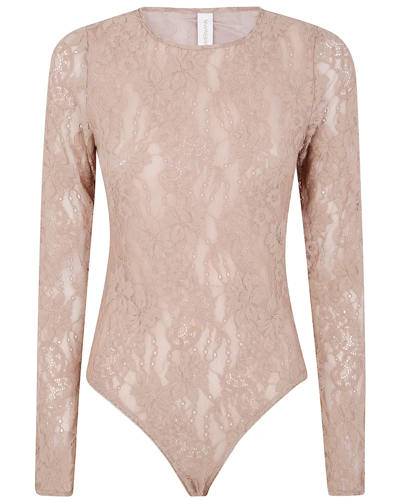 Zimmermann Lace Bodysuit Brown