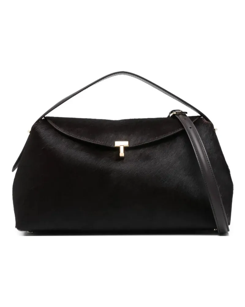 Totême T-Lock Pony Hair" Top Handle Bag Red