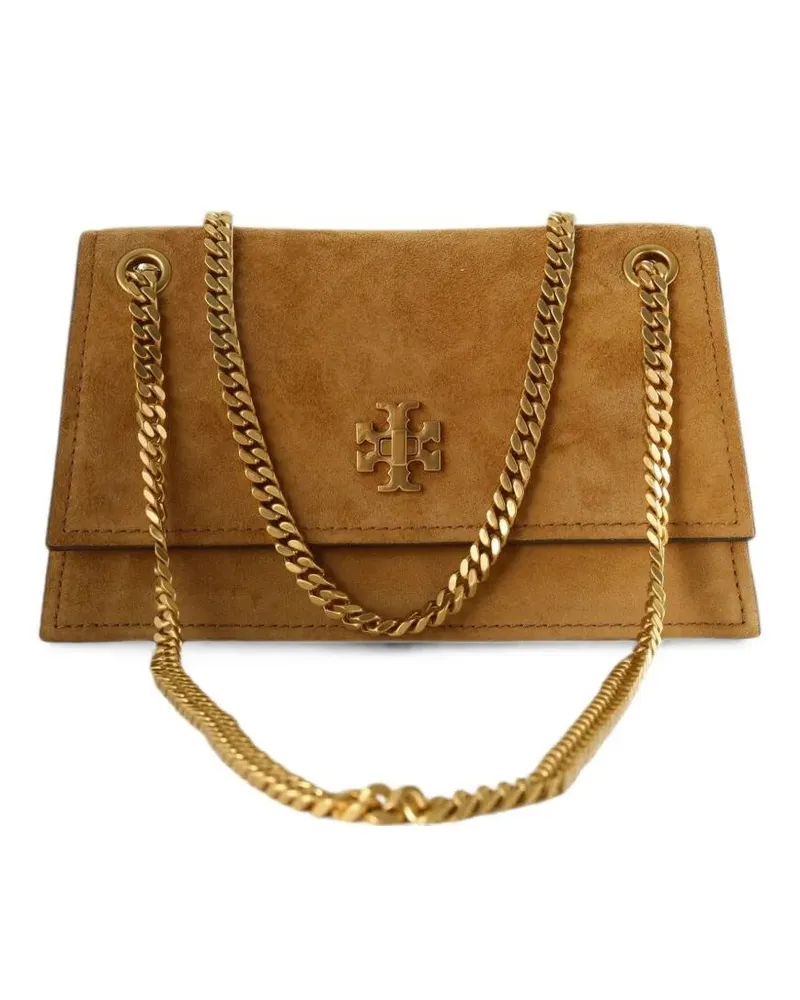 Tory Burch Shoulder Bag Suede "Kira Turnlock Brown