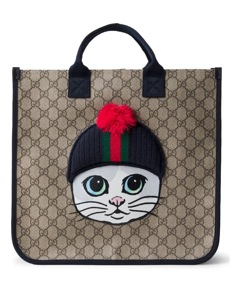 Gucci Handbag Gg Supreme Print "Junior Brown