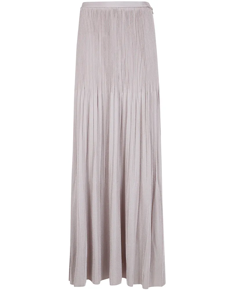 Giorgio Armani Viscose Plisse Long Skirt Beige