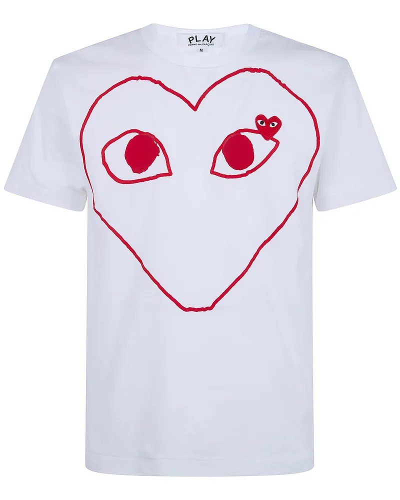 Comme des Garçons Red Emblem Red Heart" T-Shirt White