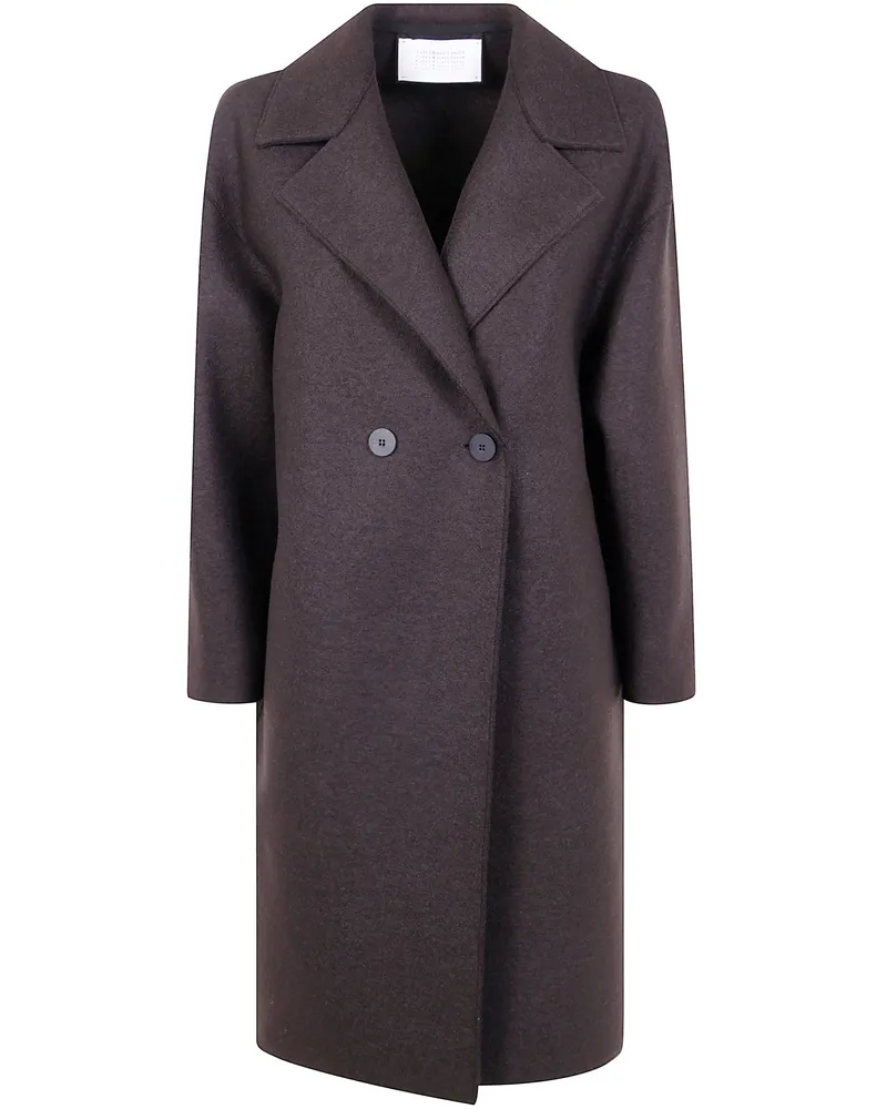 Harris Wharf London Women Dropped Shoulder Double Breasted Coat Presse Brown
