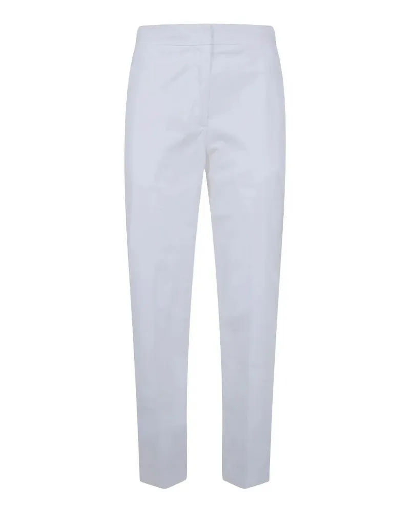 Seventy Popeline Fine Cotton Stretch Trousers White
