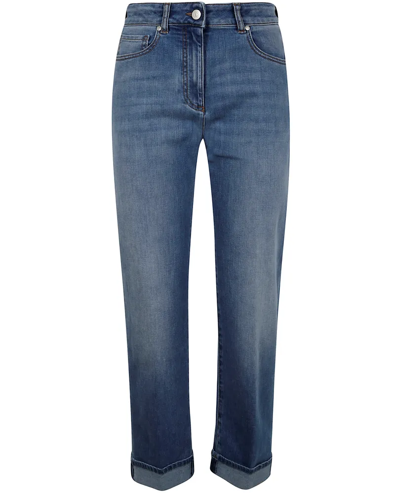Peserico Comfort Light Denim Trousers Blue