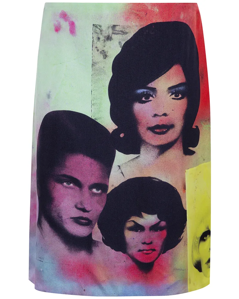 Versace Skirt Silk Twill Print "The Party Multi