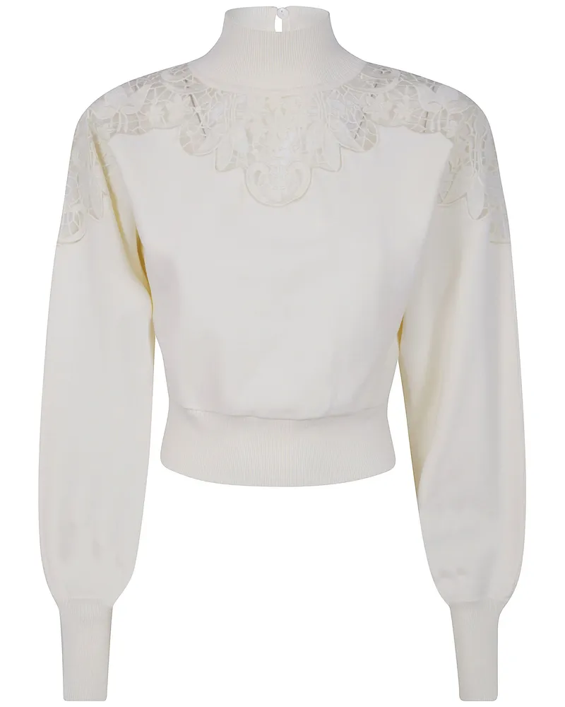 Twin-Set Short Turtle Neck Sweater White