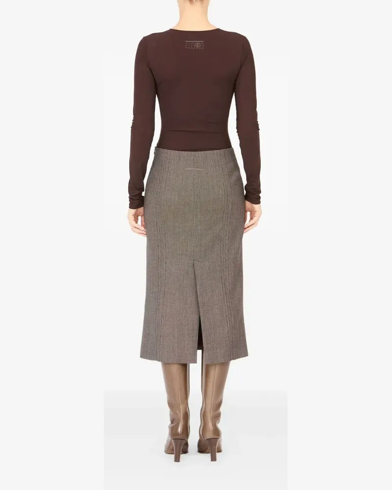 Maison Margiela Midi Skirt Brown