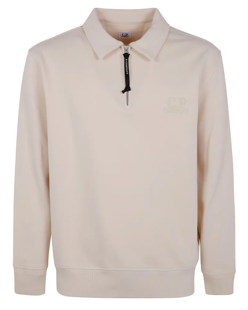 C.P. Company C. P. COMPANY Sweatshirts Polo Collar In Diagonal Raised Fleece Beige
