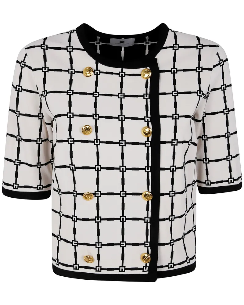 Elisabetta Franchi Round Neck Knit Sweater White
