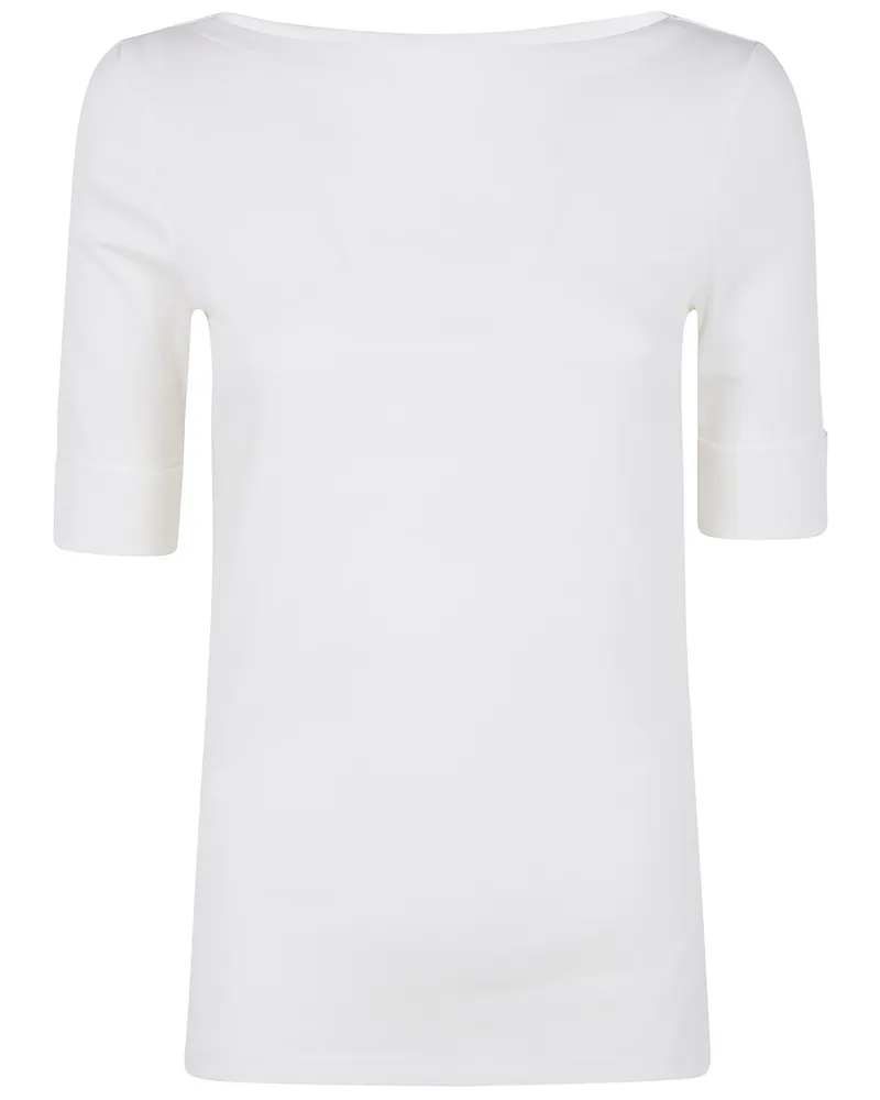 Ralph Lauren Judy" Elbow Sleeve Knit Sweater White