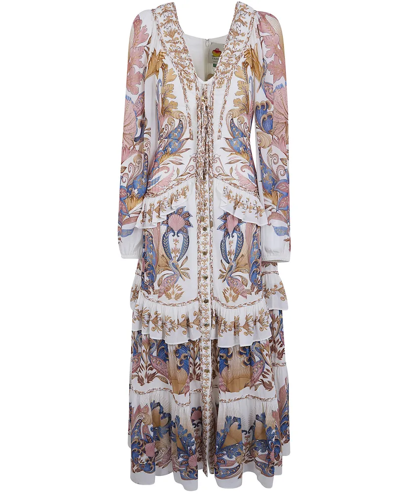 FARM Rio Braid Details Long Dress Green