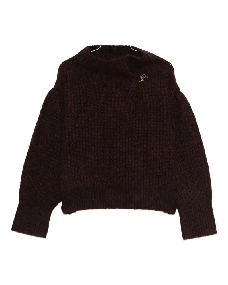 Dries van Noten Teubina Emb 2725" Ribbed Sweater Pink