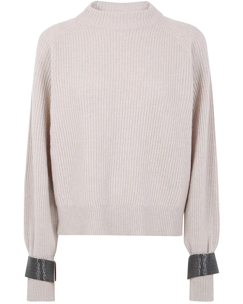 Brunello Cucinelli Cashmere Round Neck Sweater Beige