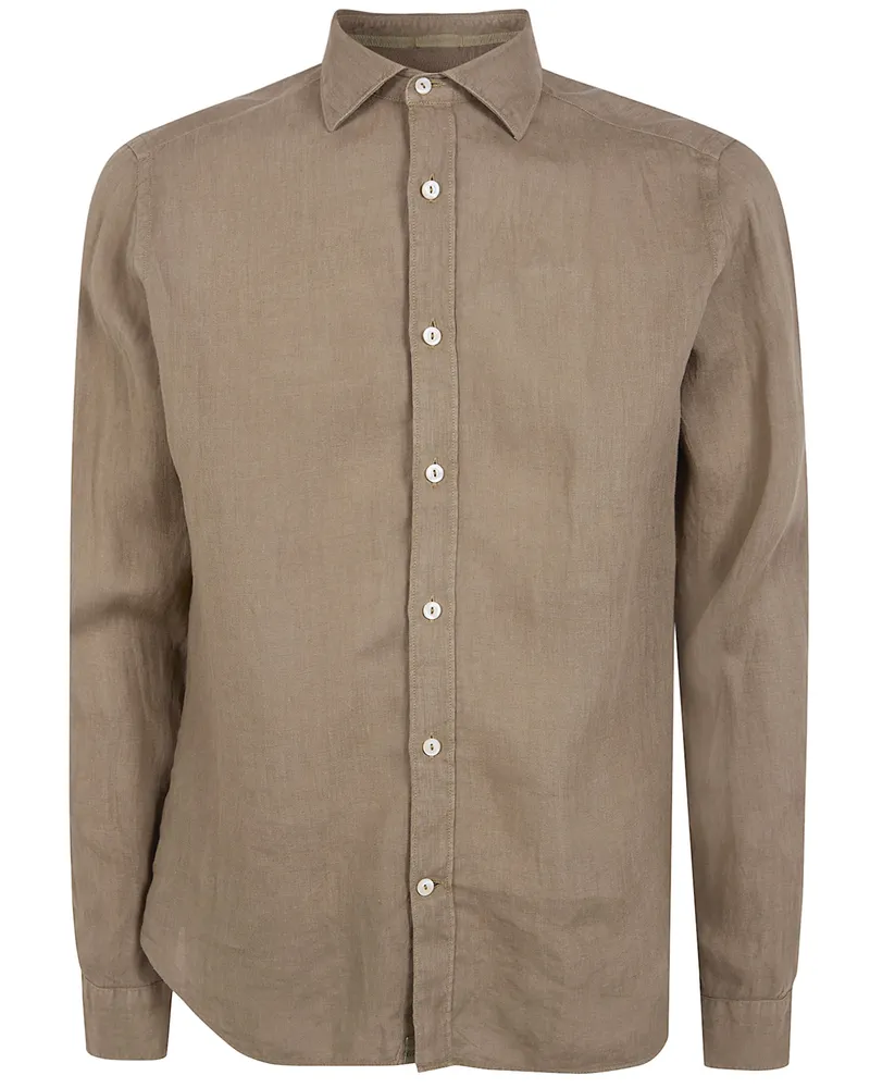 Tintoria Mattei Linen Shirt Brown