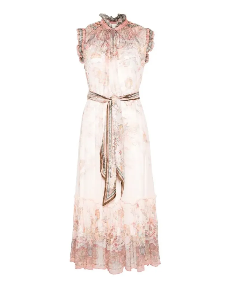 Zimmermann Alchemy" Flutter Dress Pink