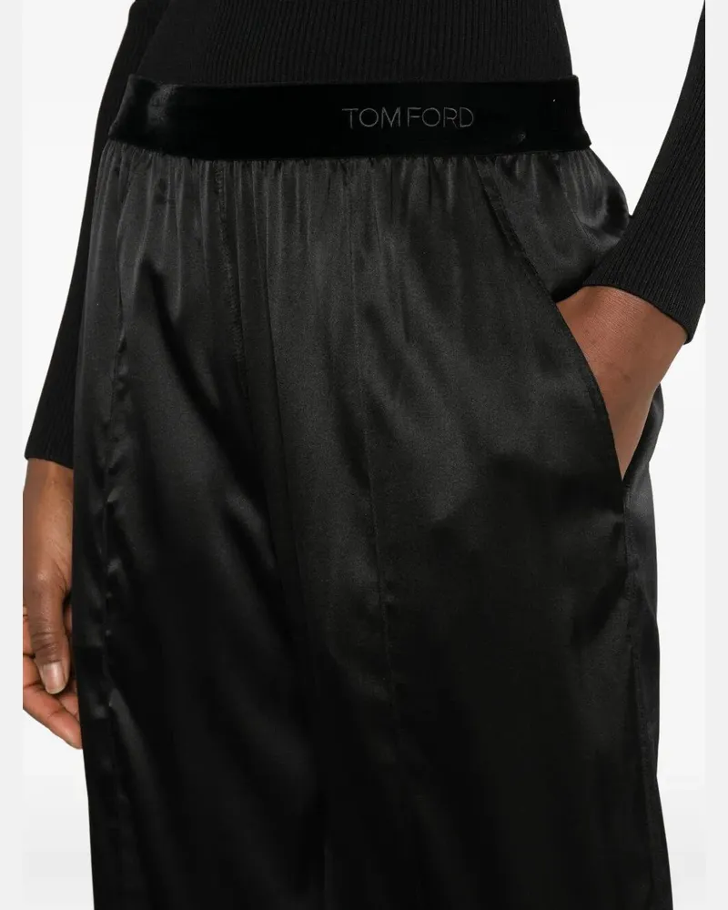 Tom Ford Stretch Silk Satin Pj Pants Black