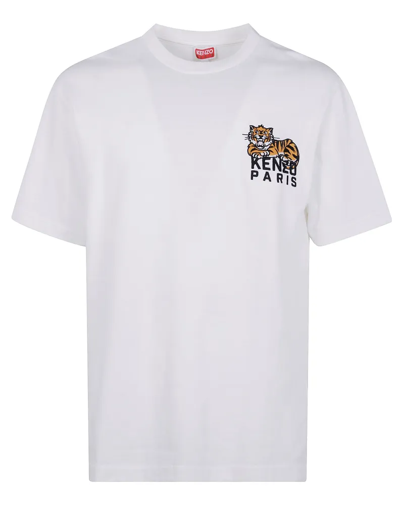 Kenzo Gots Kenzo Happy Tiger" Embroidered Classic T-Shirt White